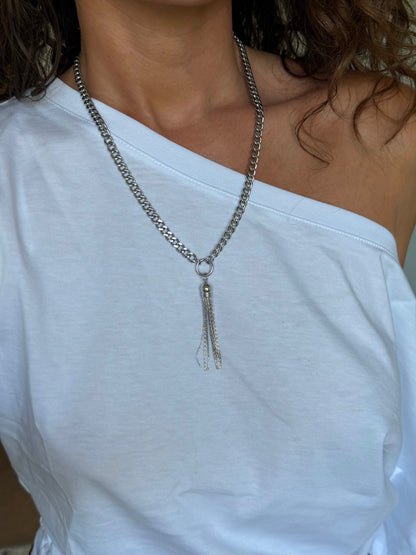 TASSEL necklace silver