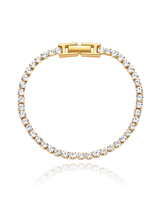 Gold CZ tennis bracelet