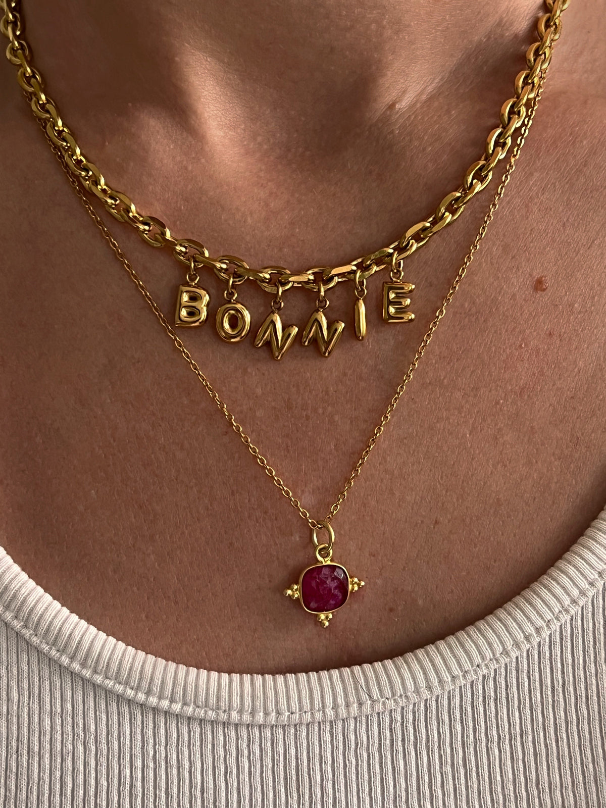 Bubble Letter Name Necklace