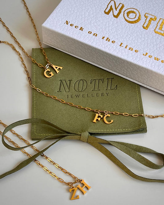 Double Initial Cable Necklace