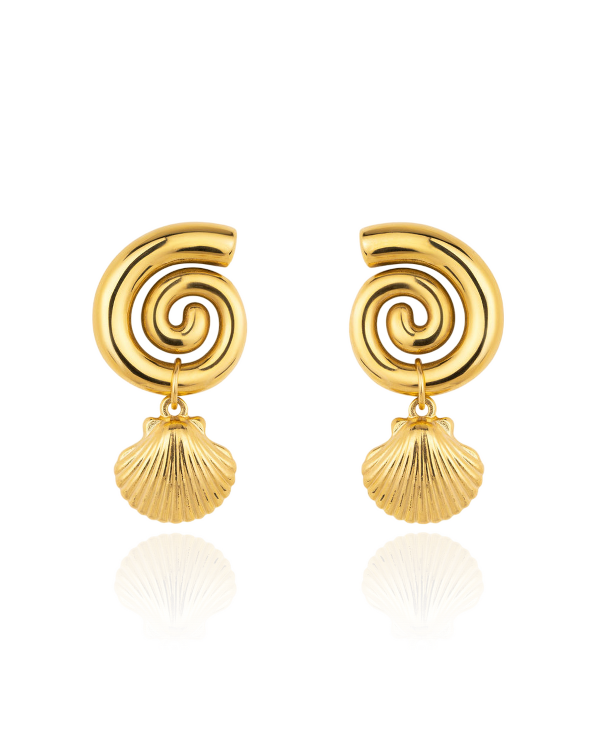 Chunky Shell Swirl Earrings