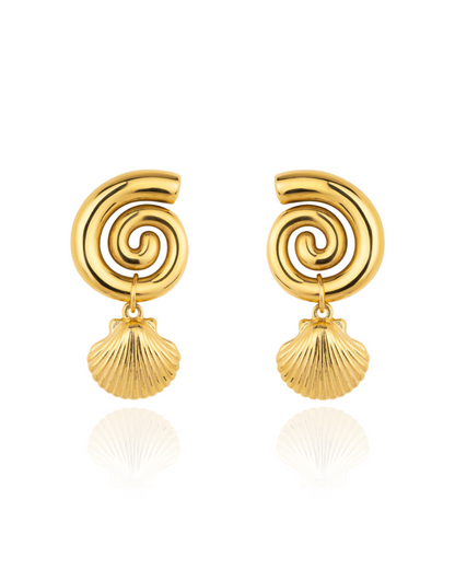 Chunky Shell Swirl Earrings