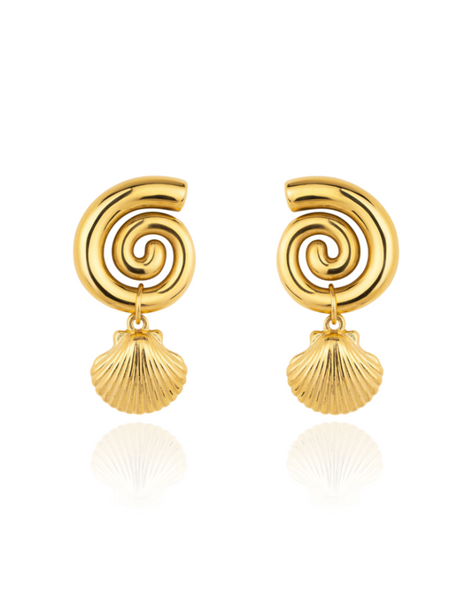 Chunky Shell Swirl Earrings