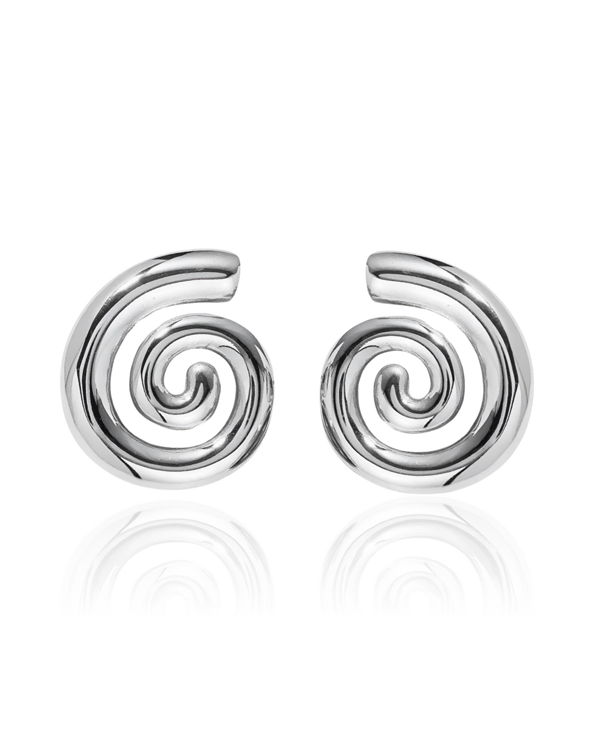 Silver Chunky Swirl Earrings