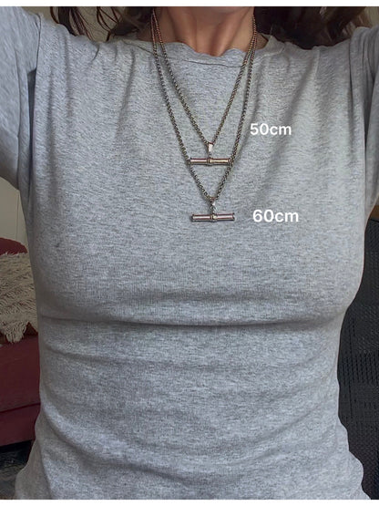 Petite T-Bar Necklace silver