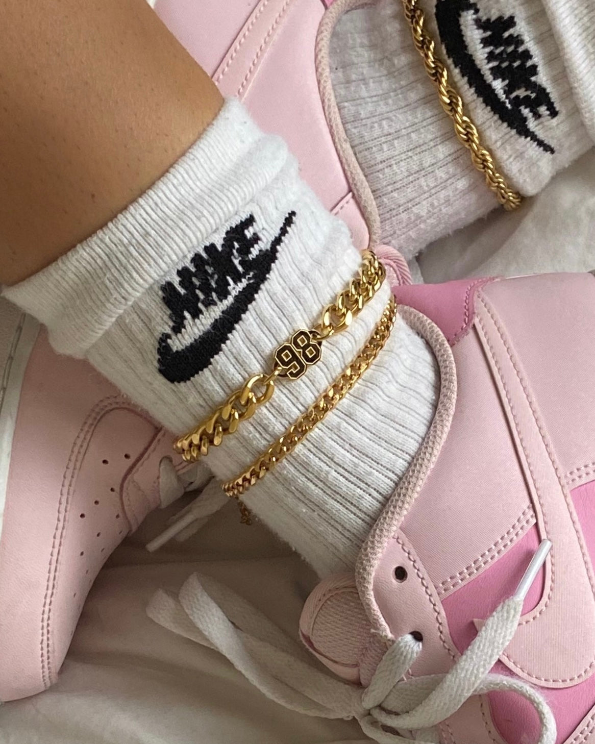 Chunky Birth date anklet