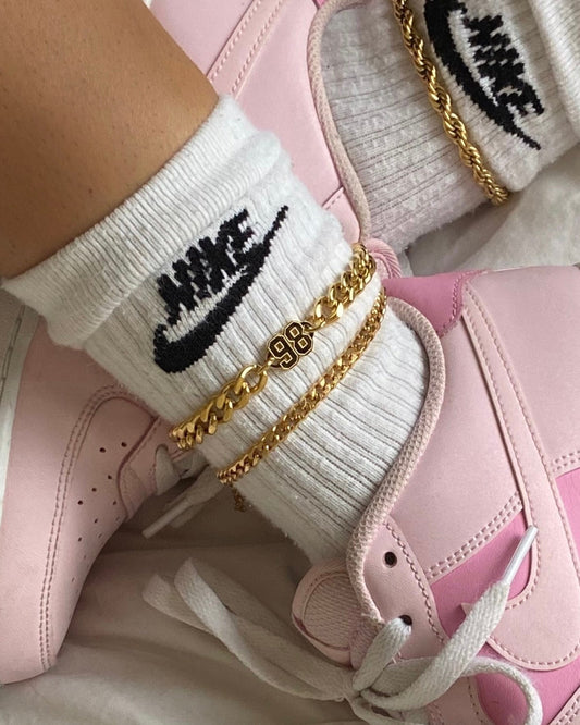 Chunky Birth date anklet