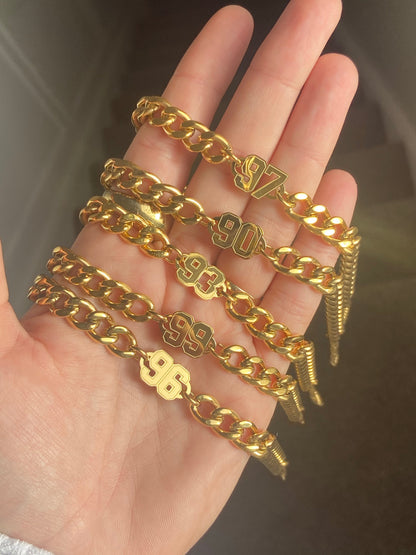 Chunky Birth date anklet