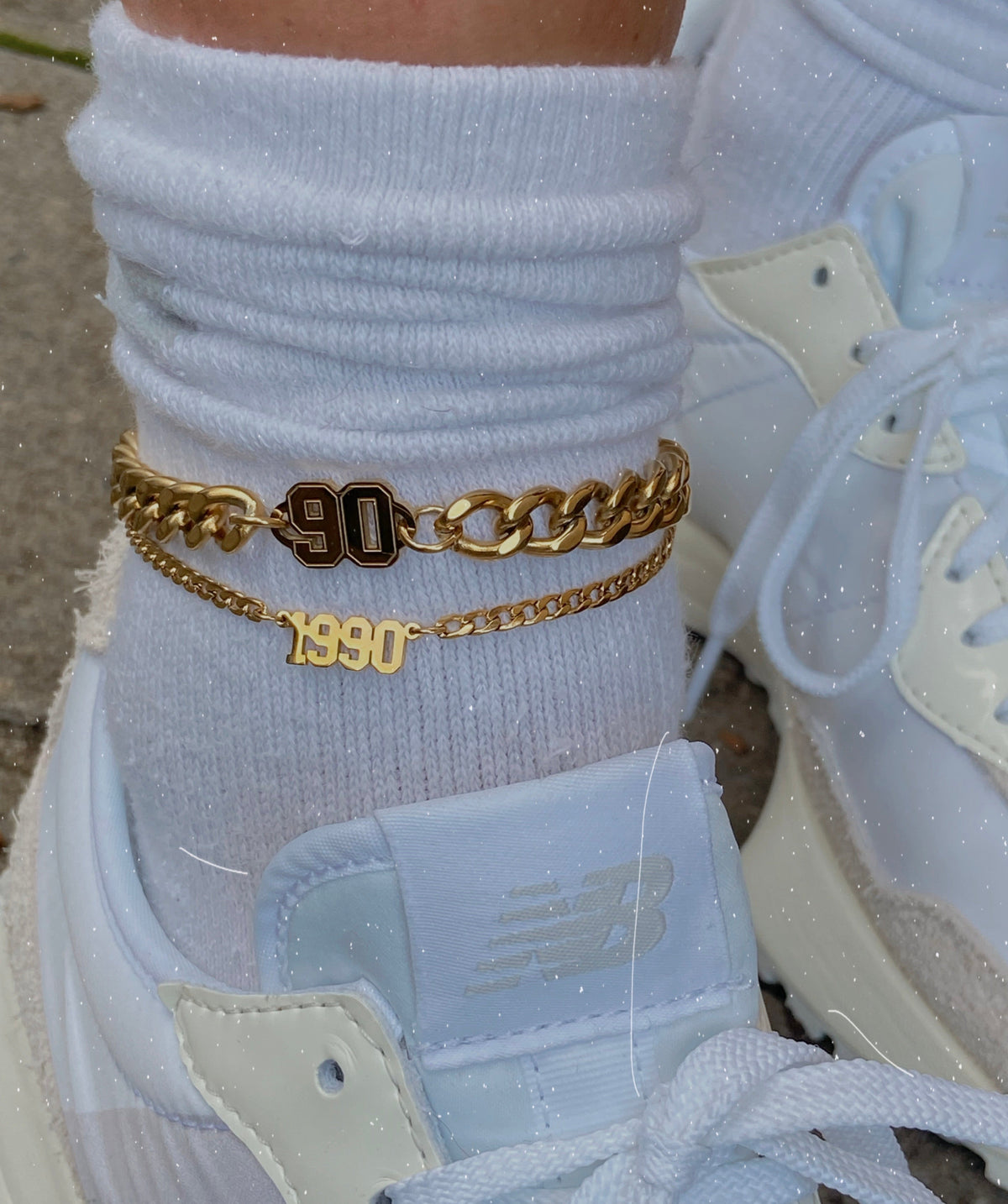 Chunky Birth date anklet