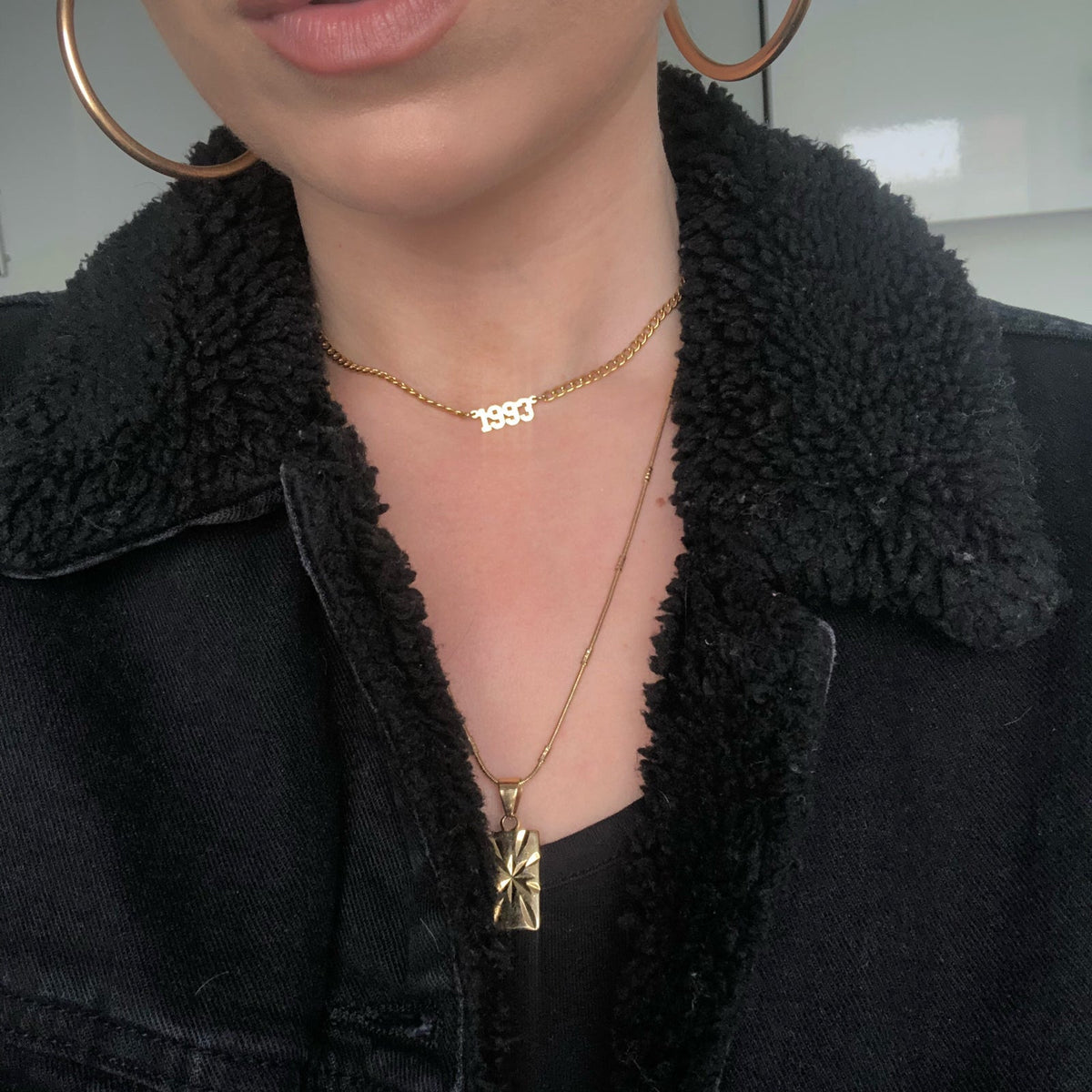 Birth Date Collar in Gold